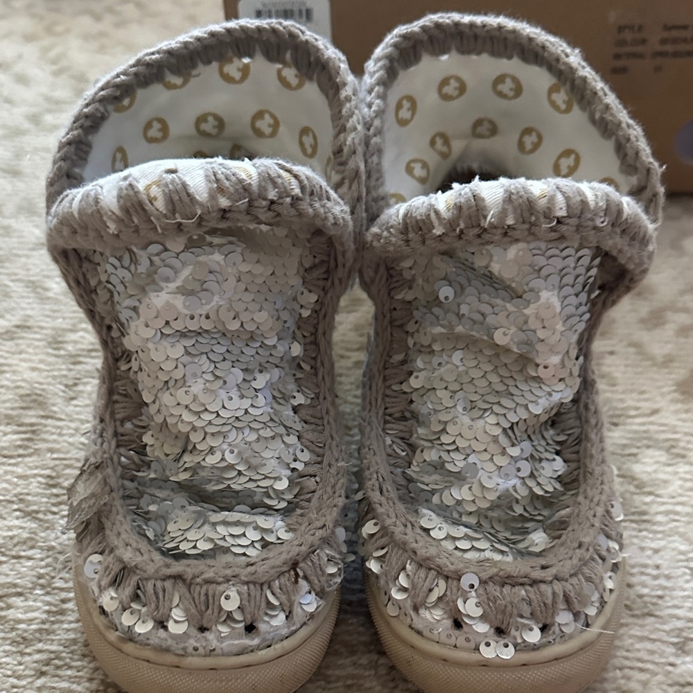 Mou Beige Sequin Women's Slippers